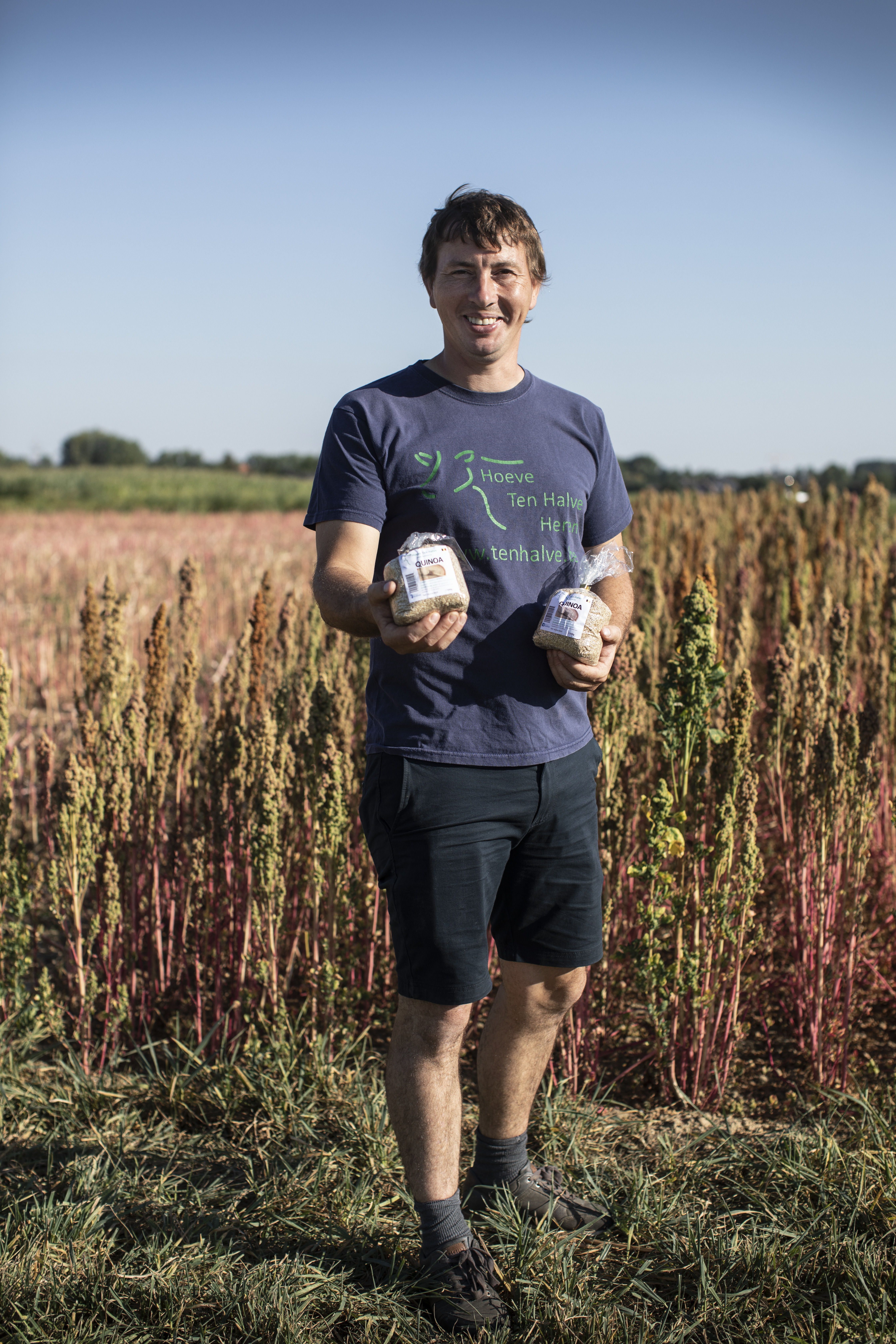Wie graag quinoa eet, kan een oogstaandeel kopen van landbouwer Wouter Saelens uit Herent.
