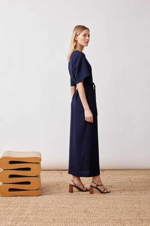 Mardi editions - SS23 - Robe Heloise Crepe de laine Bleu marine (320€) (3)