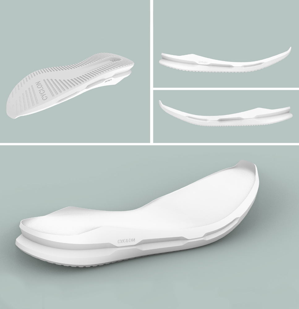 Die Entwicklung der Sohle des Cyclon-Schuhs