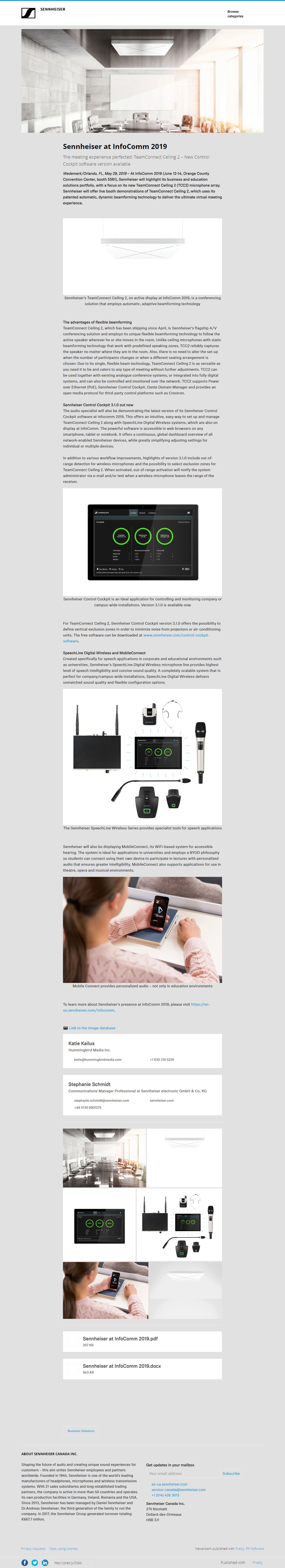 InfoComm 2019 Press Release Example