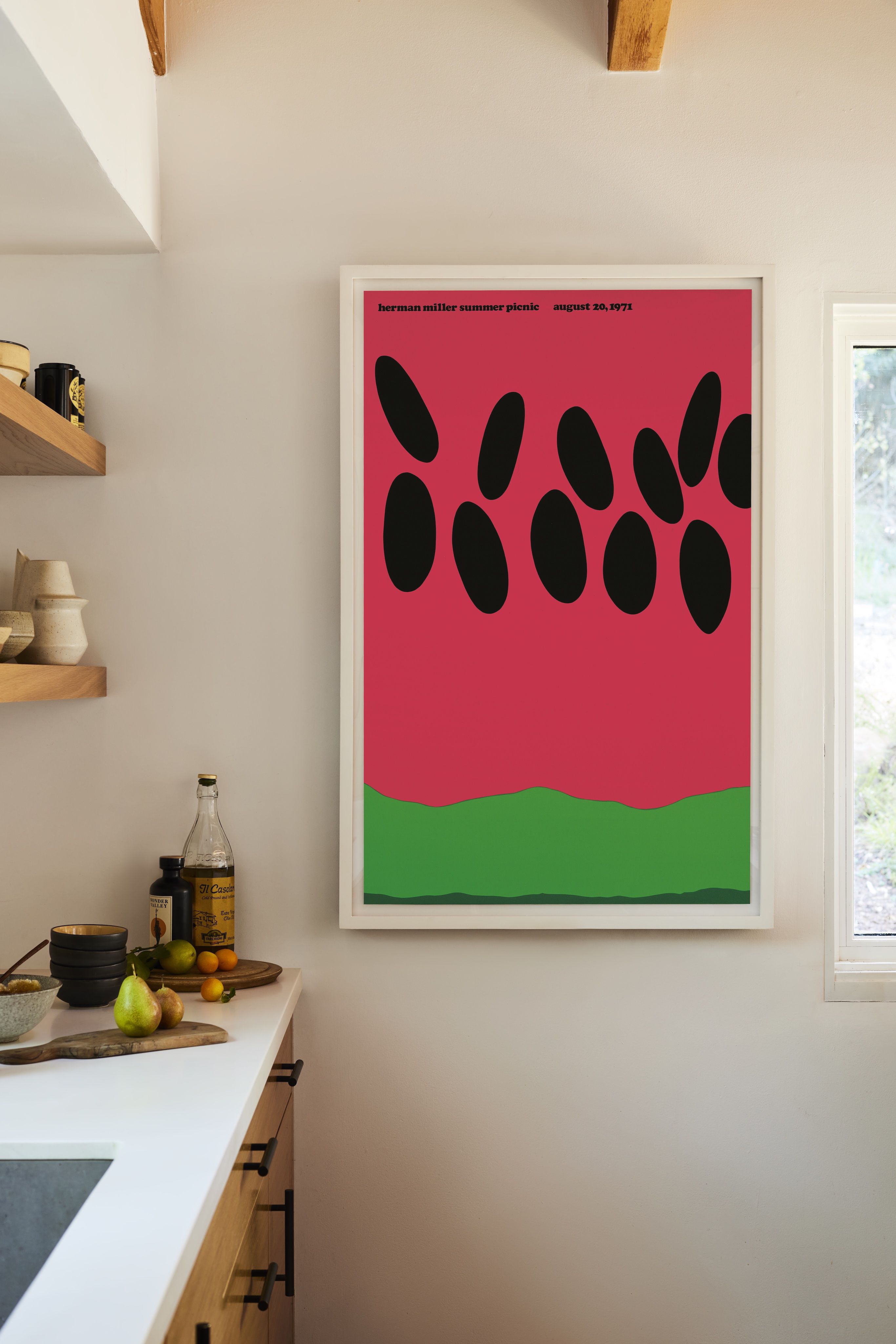 Iconic Herman Miller Watermelon Picnic Poster (1971) available as a limited run reprint