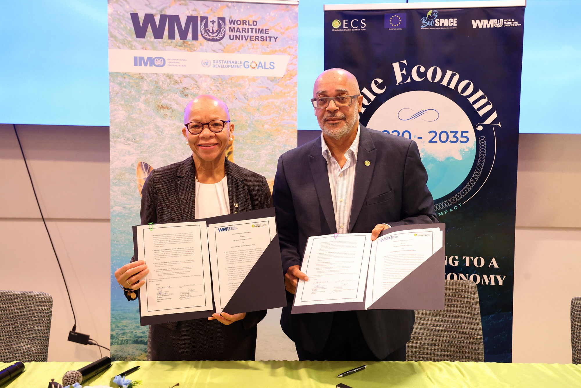 OECS Director General, Dr. Didacus Jules and President of the World Maritime University, Dr. Cleopatra Doumbia-Henry