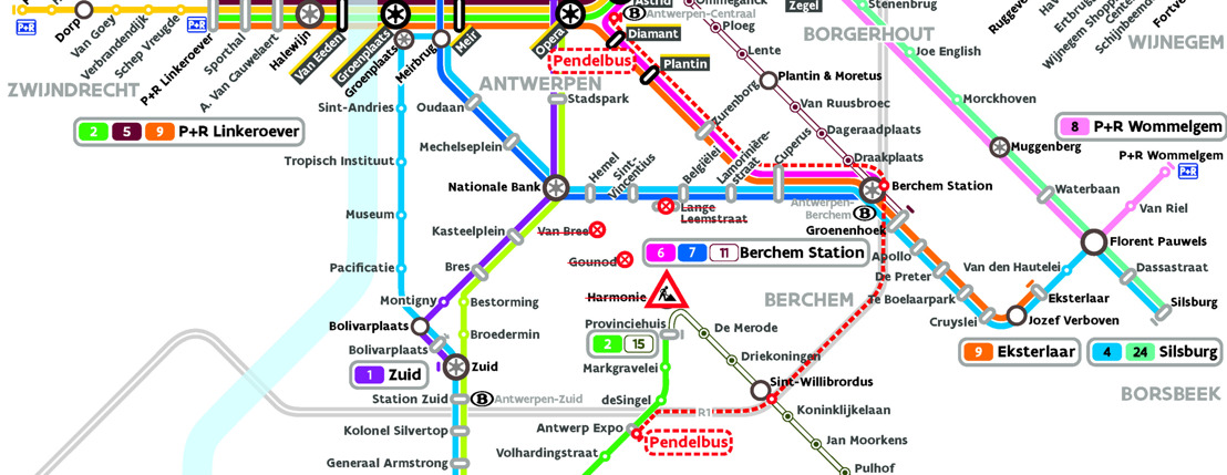 De Lijn start vanaf 4 mei met vernieuwen tramsporen krspnt Mechelsestwg / Belgiëlei