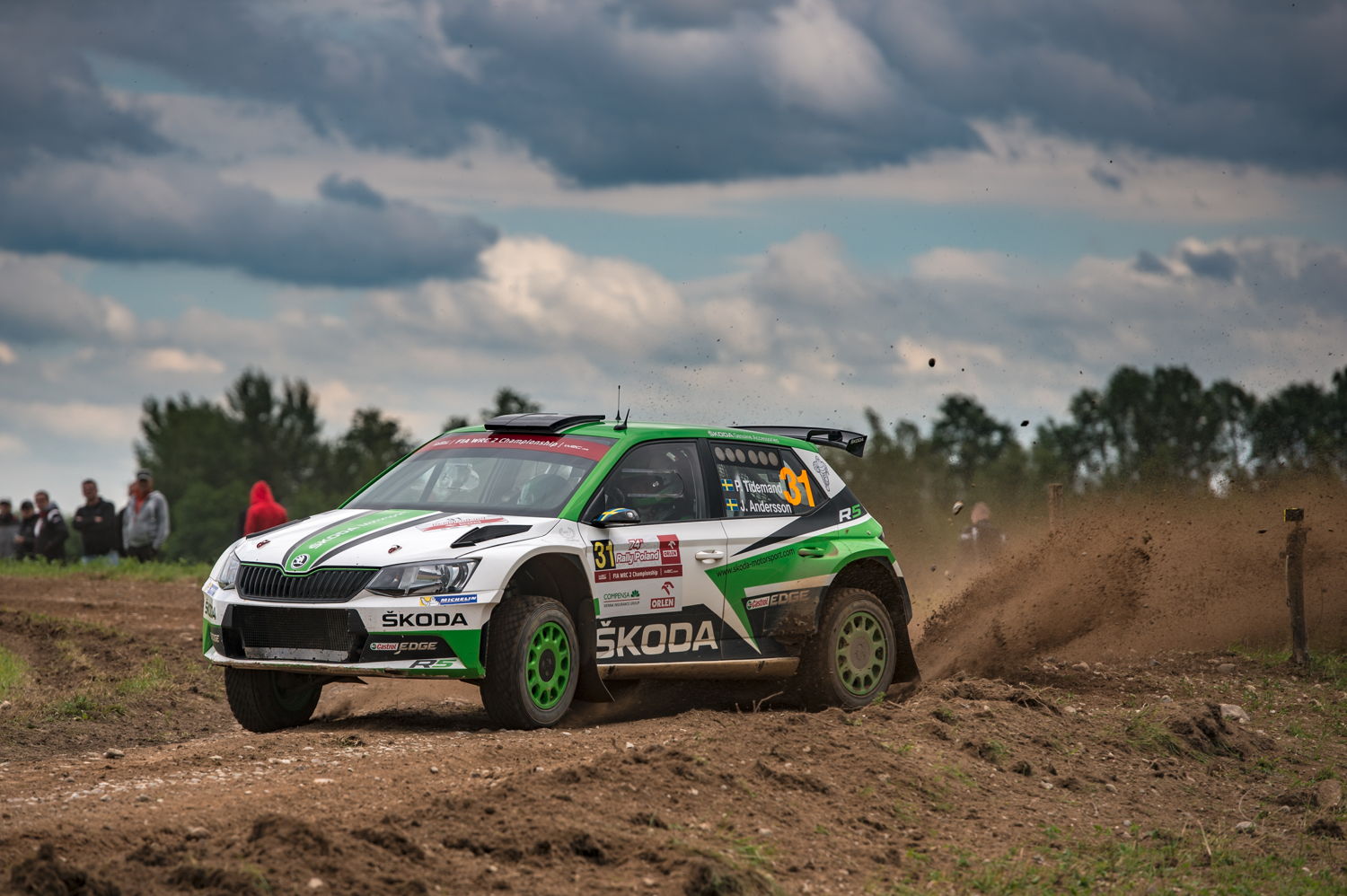 Pontus Tidemand and co-driver Jonas Andersson (ŠKODA FABIA R5) extended their lead in the WRC 2 category after finishing second at the Rally Poland behind ŠKODA stablemates Ole Christian Veiby / Stig Rune Skjaermoen.