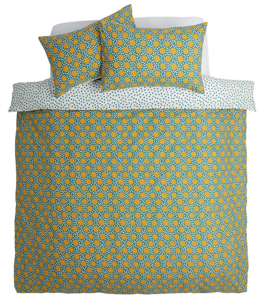 Habitat Sunburst Geo Green & Mustard Bedding Set - Double, £24