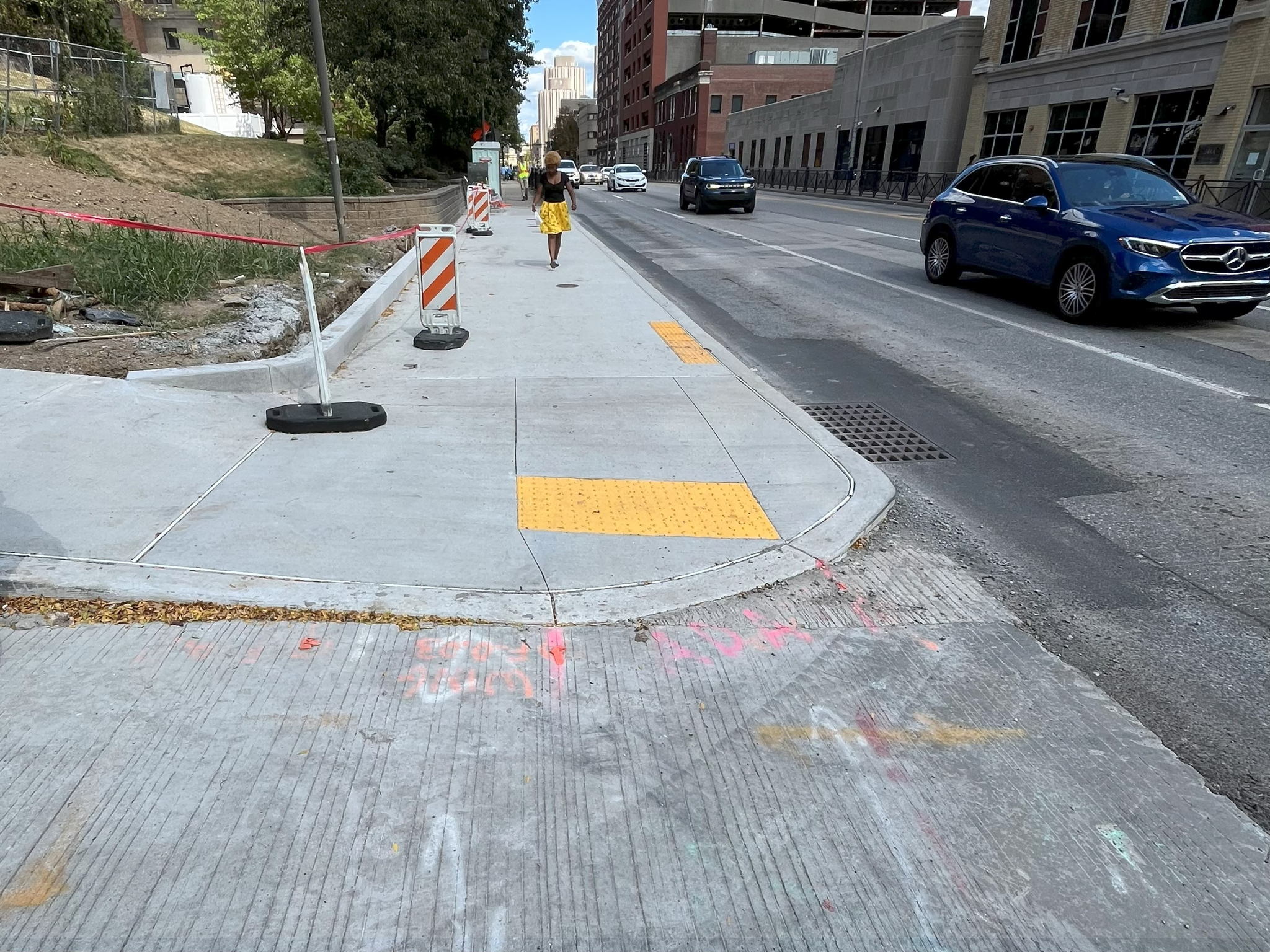 New sidewalk and curb recently installed at Fifth Avenue and Chesterfield Road New sidewalk and curb recently installed at Fifth Avenue and Chesterfield Road 