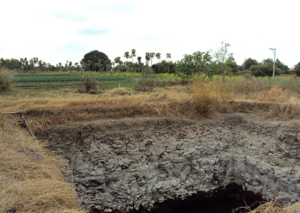 Water for irrigation is pumped from an aquifer in the Himayat Sagar catchment area, Telangana, India