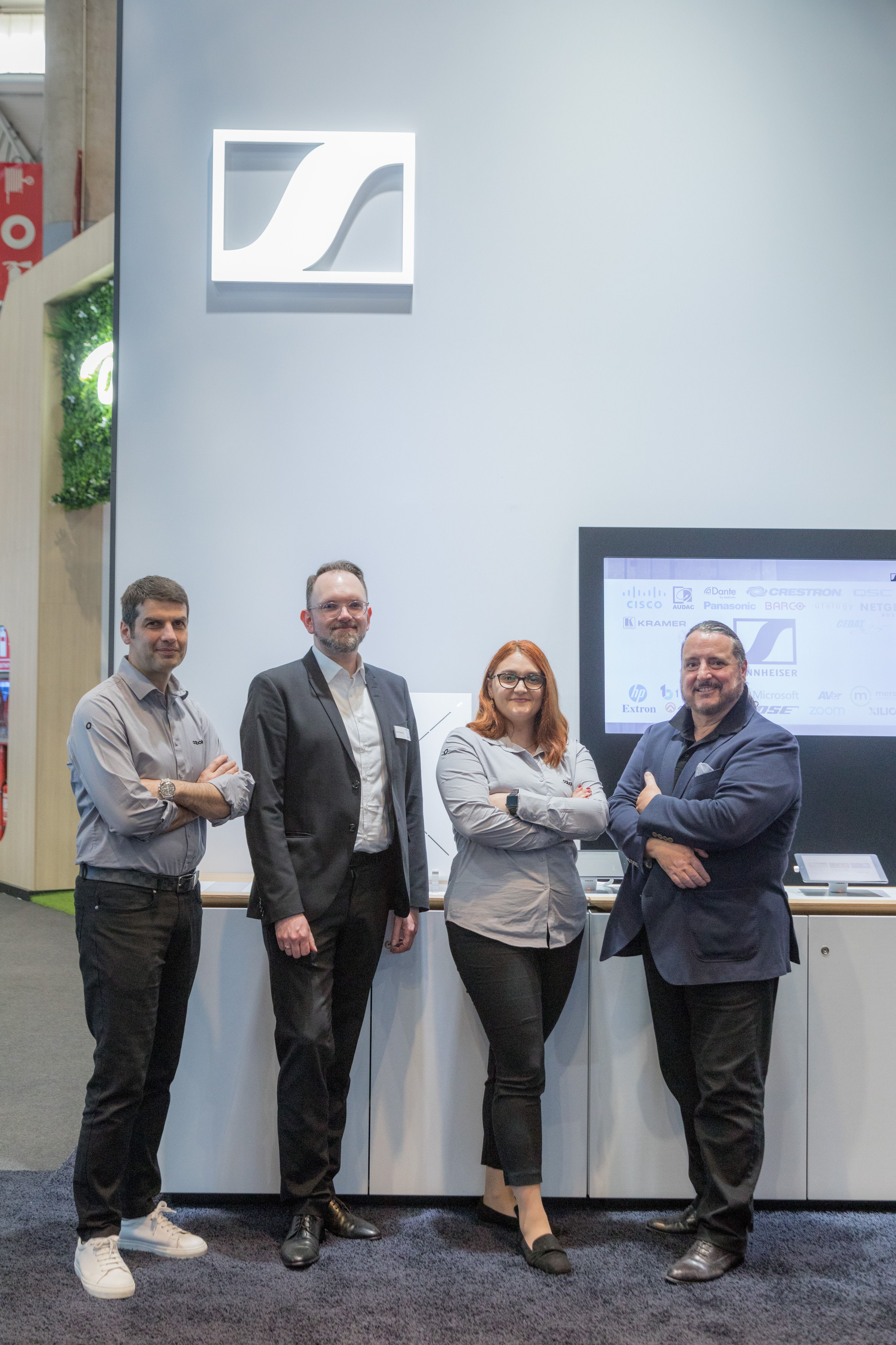 From left to right: Enrico Giannotti [Managing Director, CEDAT85], Kai Tossing [Head of Product Management Business Communication at Sennheiser], Selena Gray [Marketing Director, CEDAT85], Stefano Aldrovandi [Head of International Operations, CEDAT85]