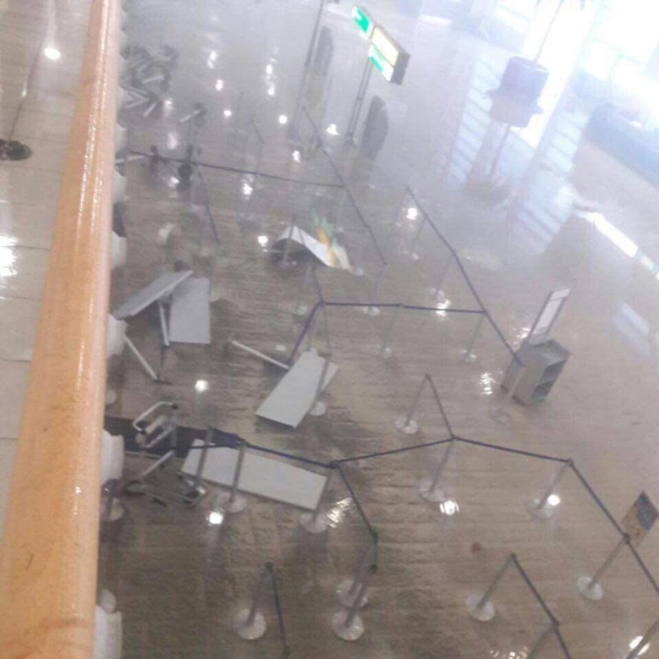 Scenes from St Maarten's Airport in the aftermath of Hurricane Irma.