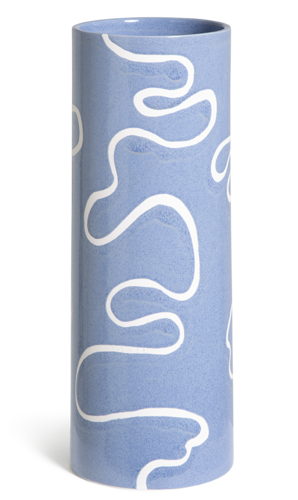 Habitat Wax Resist Wiggle Vase - Blue & White, £14