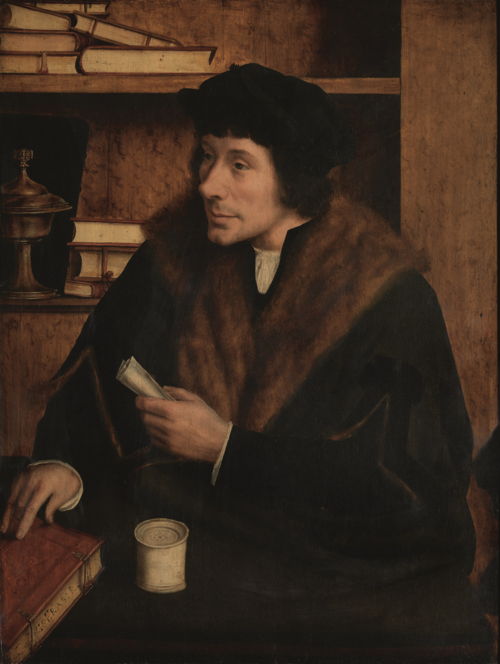 © Quinten Metsys (studio replica?), Portrait of Town Clerk Pieter Gillis, Antwerp, after 1517. Antwerpen, Koninklijk Museum voor Schone Kunsten.
