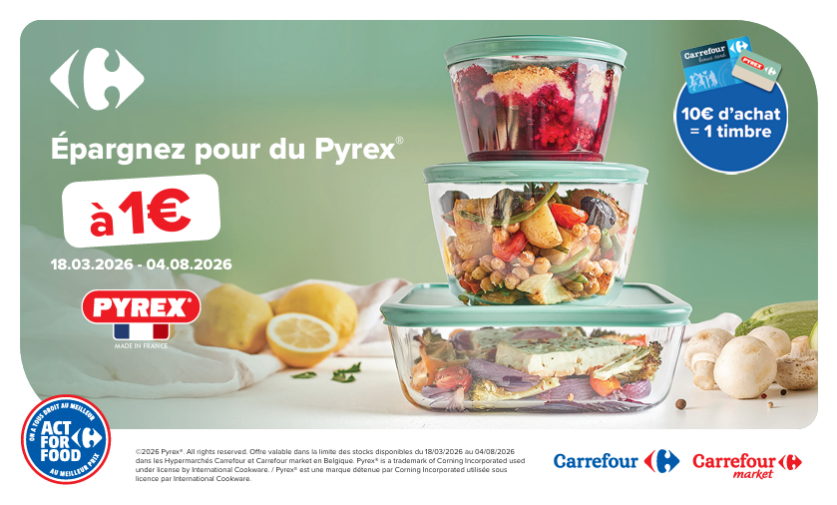 Des ustensiles de cuisine de qualité pour 1 euro : Carrefour Belgique et L - founders of loyalty lancent une action d’épargne Pyrex