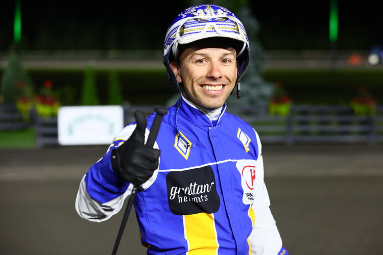 Louis-Philippe Roy in the winner's circle for the 41st Pepsi North America Cup on June 15, 2024 at Woodbine Mohawk Park (New Image Media)