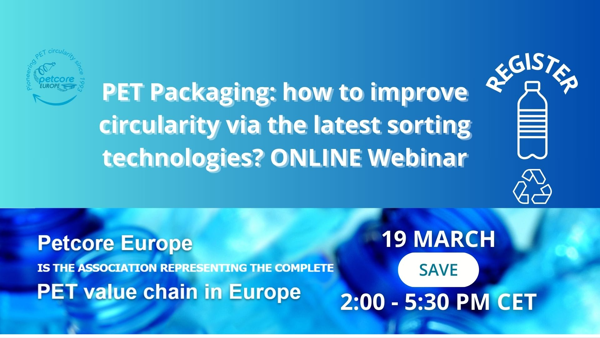 Only 1 week to go before our online webinar "PET Packaging: how to improve circularity via the latest sorting technologies?"