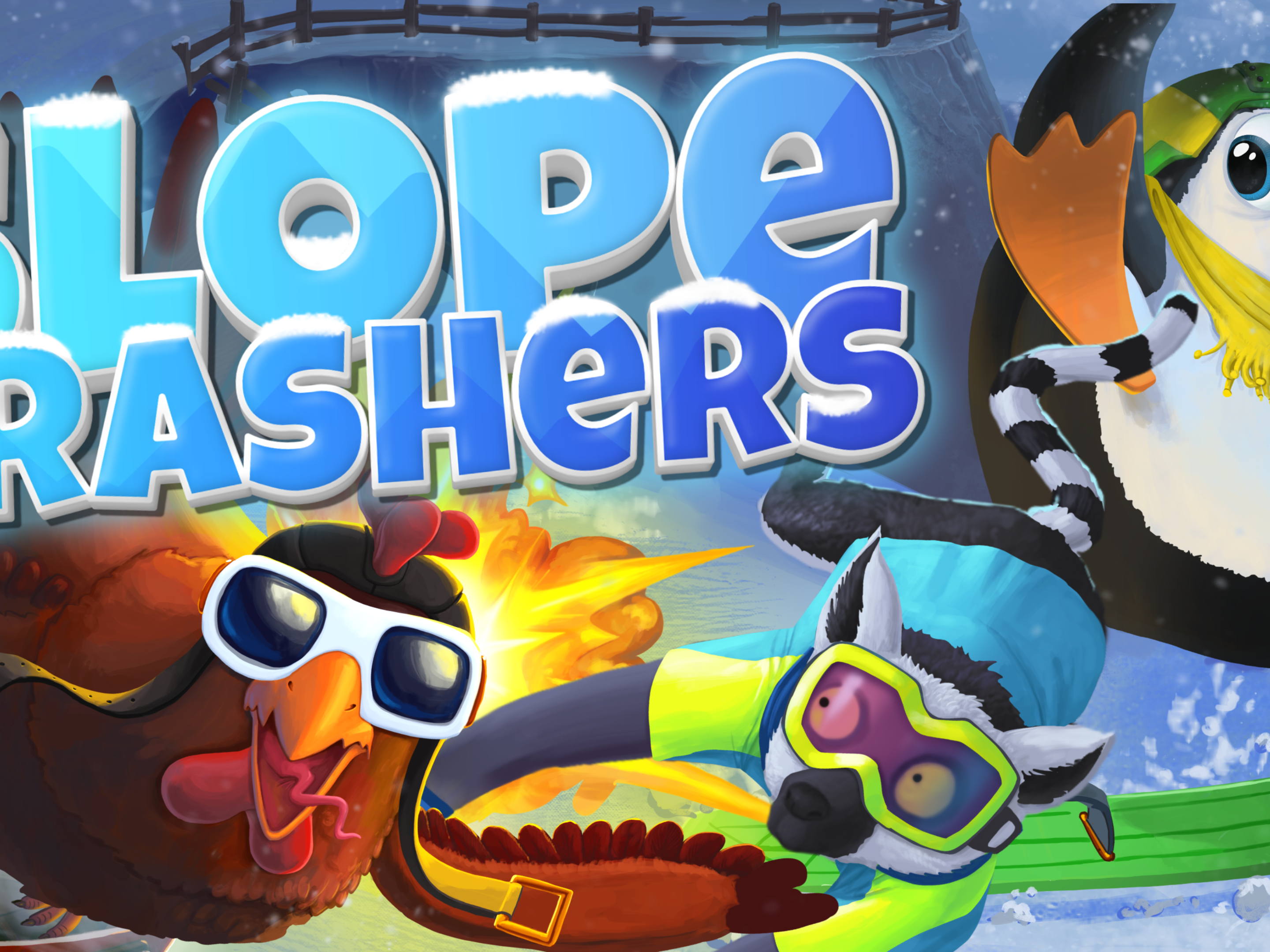 Snowboard racer Slopecrashers available NOW on Steam - classic arcade fun supercharged and super fast
