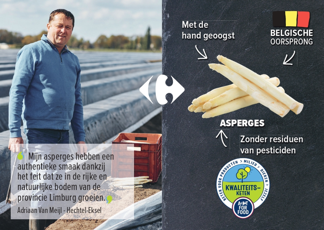 Asperges van de Kwaliteitsketen Carrefour: 100% Belgisch en 100% vers