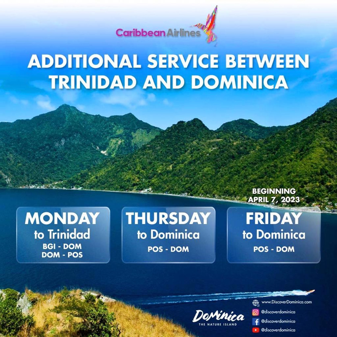 Caribbean Airlines to Increase Service to Dominica