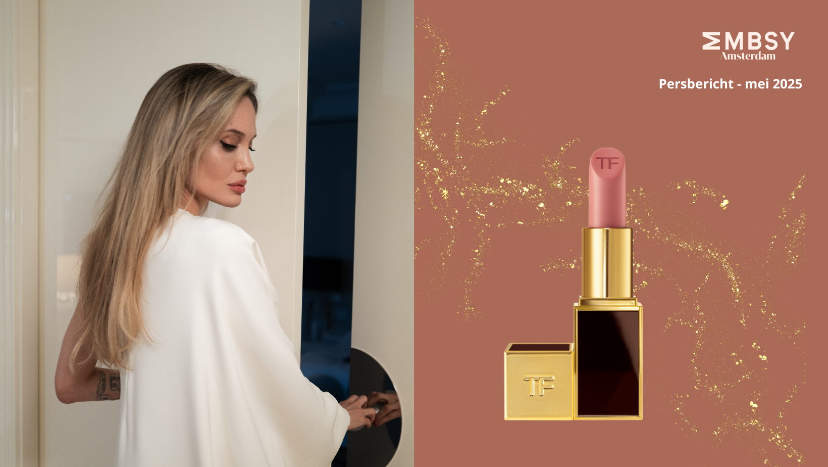 Angelina Jolie wears Tom Ford during the 78th Cannes Film Festival