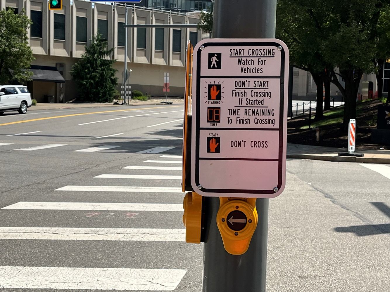 New push button activator recently placed at Sixth Avenue and Ross Street