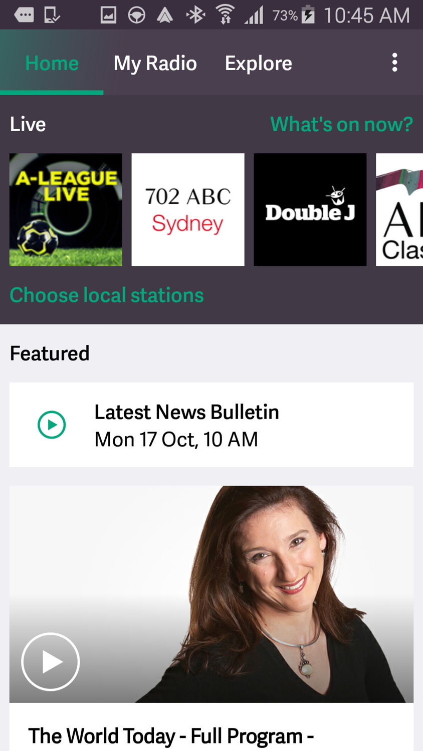Connected car ready - ABC Radio App users can now access hourly news bulletins on demand