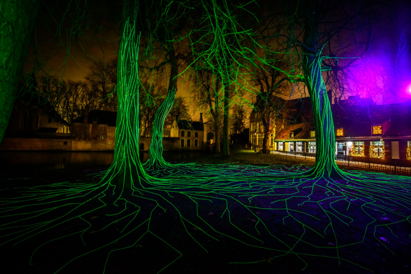 Painting with Light designs and installs magical WinterGlow light trail in Bruges