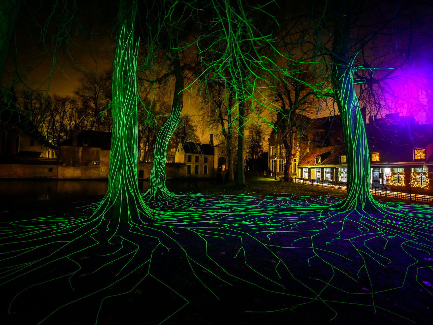 Painting with Light designs and installs magical WinterGlow light trail in Bruges