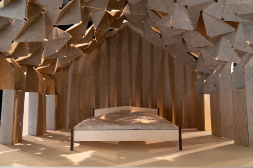 The exploded view - Bedroom made of jute by Samira Boon © Nanno Simonis+Eric Melander.
