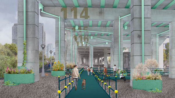 WATER FROM TORONTO'S GARDINER EXPRESSWAY WILL FEED NEW EXPERIMENTAL GARDENS 