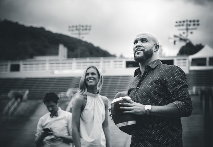 The cast of #CFLTHISWEEK: Max Rosenberg, Brodie Lawson, and Davis Sanchez. Photo credit: Johany Jutras/CFL