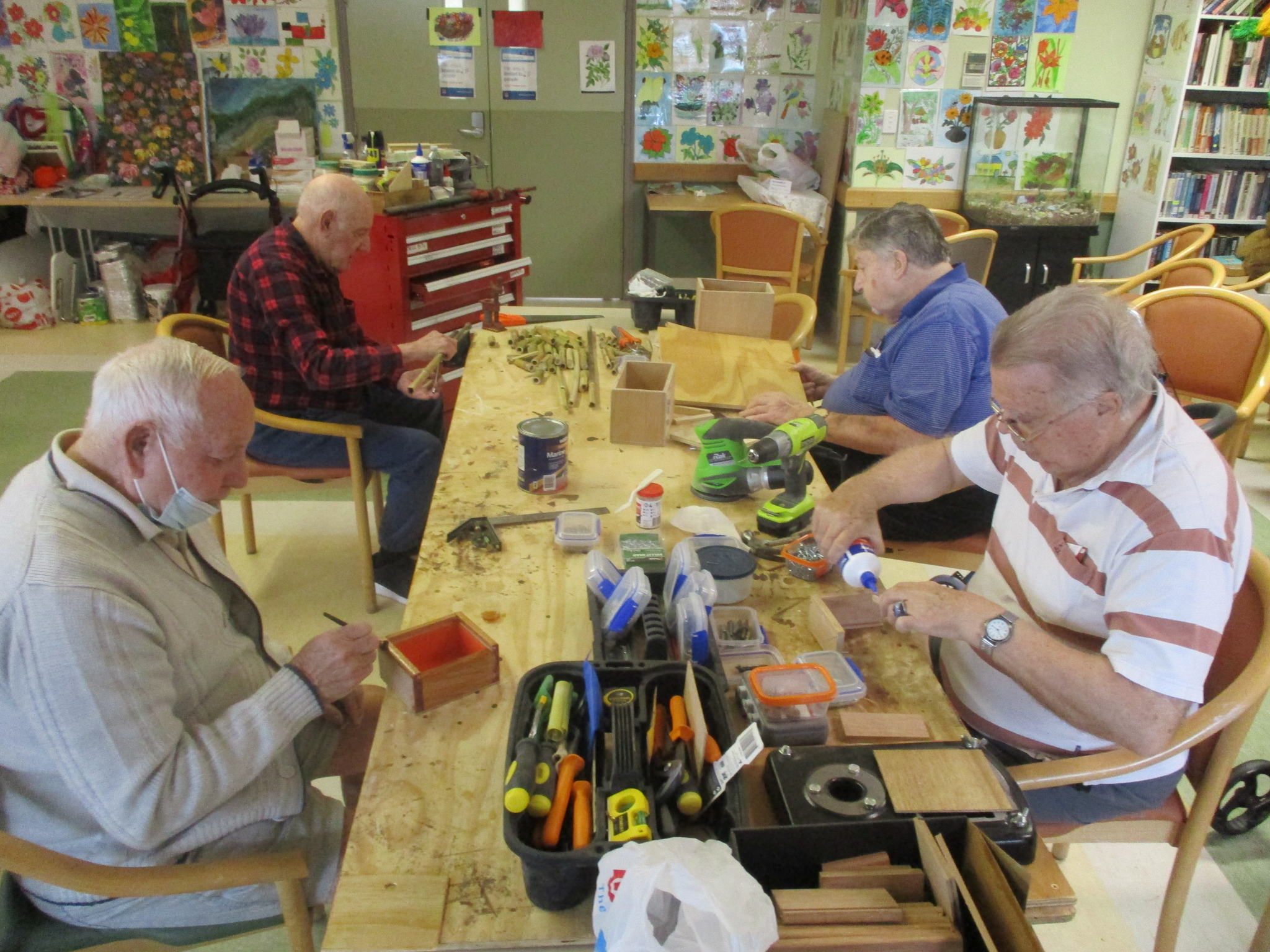 Stan (bottom left) with other Whiddon Men's Shed Casino members.