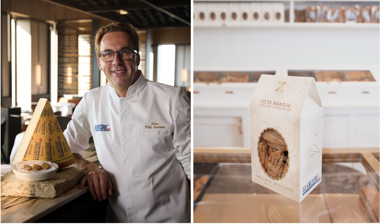 Primeur: Sterrenchef Viki Geunes***/Zilte en Philip’s Biscuits brengen hartige ode aan het Antwerps Handje, met Le Gruyère AOP in de hoofdrol.