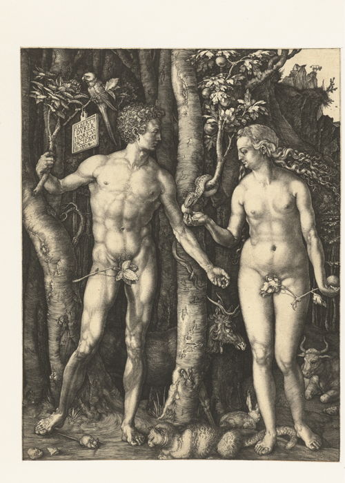 Auf der Suche nach Utopia © Albrecht Dürer, Der Sündenfall, Nürnberg, 1504. Amsterdam, Rijksmuseum, Reichskupferstichkabinett