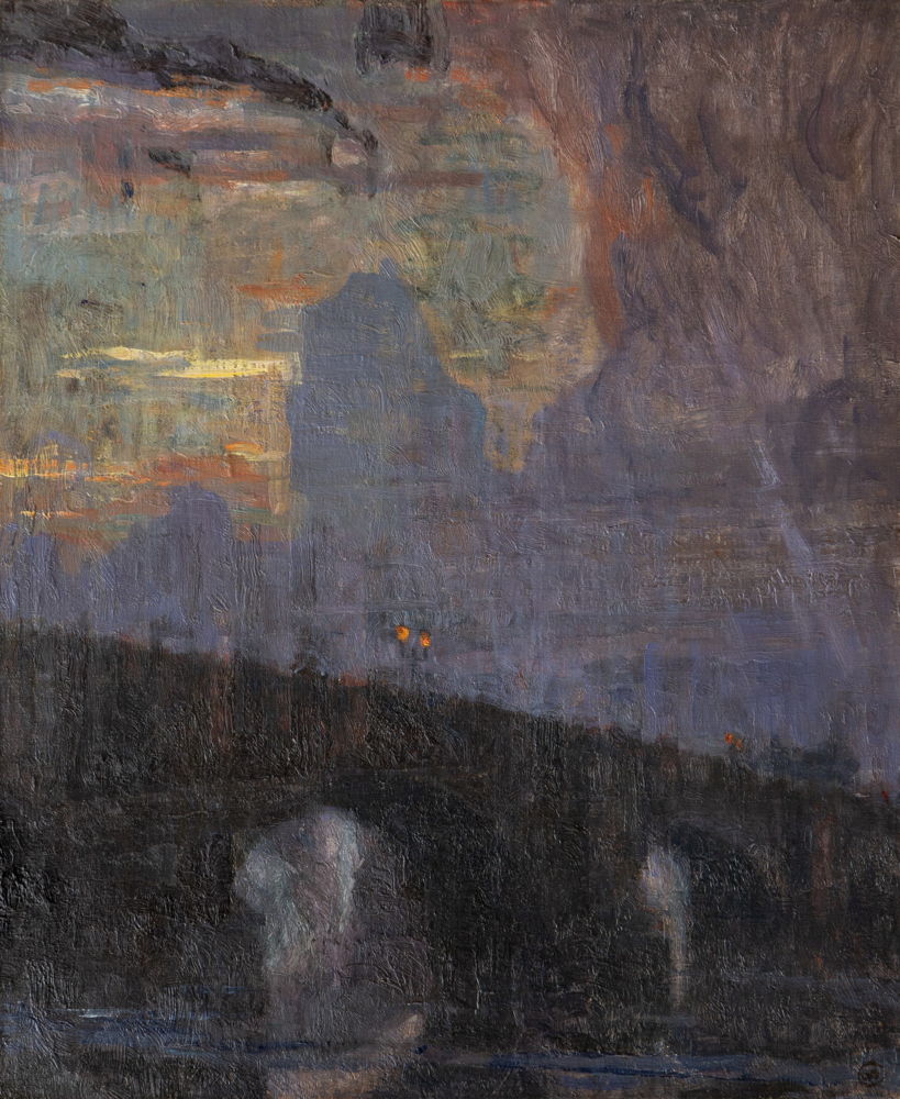 Albert Baertsoen (Gent, 1866 – Gent, 1922) London Bridge, bij valavond, ca. 1915-19 Olieverf op doek, 77 x 63,5 cm Privéverzameling