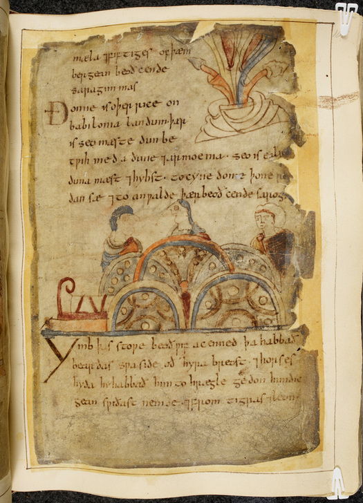 AKG5331639 Manuscript text and drawing/s. Circa 1000.  From: Beowulf. © akg-images / British Library