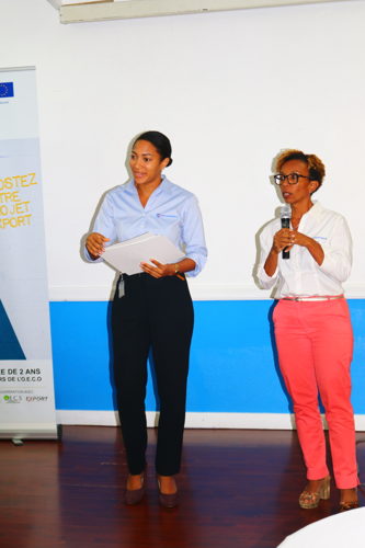 CCIM Project Coordinator for TEECA Stéphanie Pujar and CCIM Head of CCIM International Trade and Export Unit Marie-Noëlle Catayée