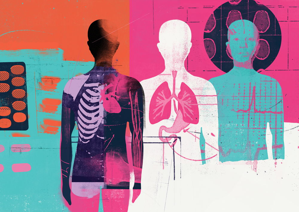 AKG7564721 Montage médical avec anatomies humaines © Stuart Kinlough / Ikon Images / akg-images
