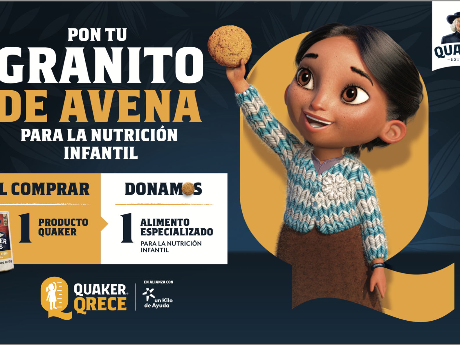 Quaker®, Fundación PepsiCo y Un Kilo de Ayuda te invitan a conocer más sobre la importancia de la nutrición infantil con la experiencia gratuita Quaker Qrece®.