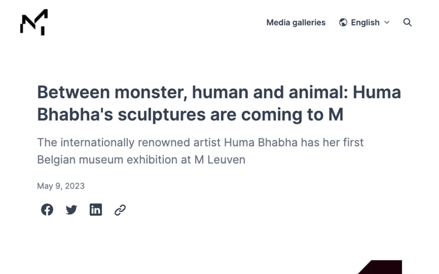 M Leuven announces Huma Bhabha's sculptures