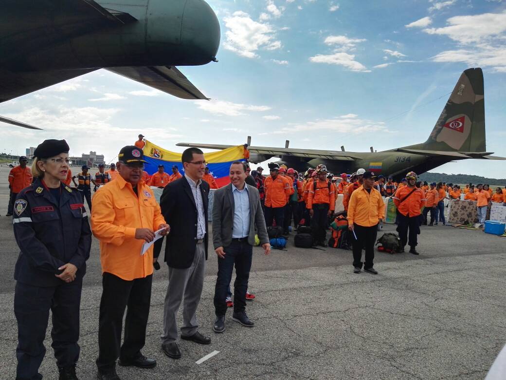Military plane departs the Bolivarian Republic of Venezuela for Antigua carrying much needed emergency relief.
