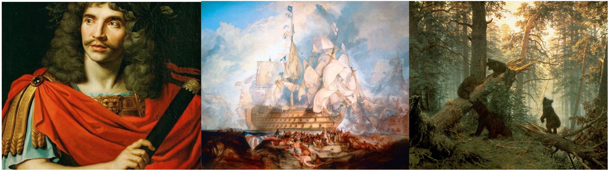 L-R: Molière, HMS ​ Victory, Ivan Shishkin
