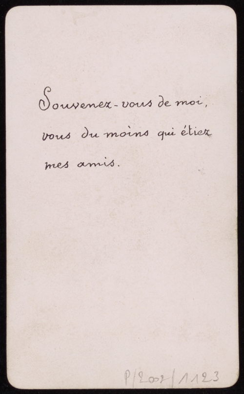 Anoniem, Souvenez-vous de moi, vous du moins qui étiez mes amis, ca. 1878, Collectie FOMU, P/2002/1123 
