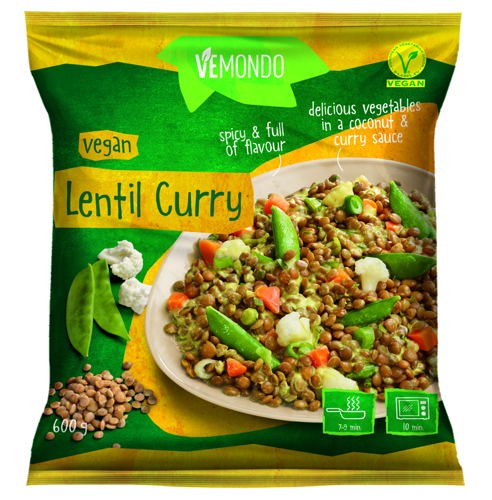 Vegan kant-en-klaargerecht Linzencurry