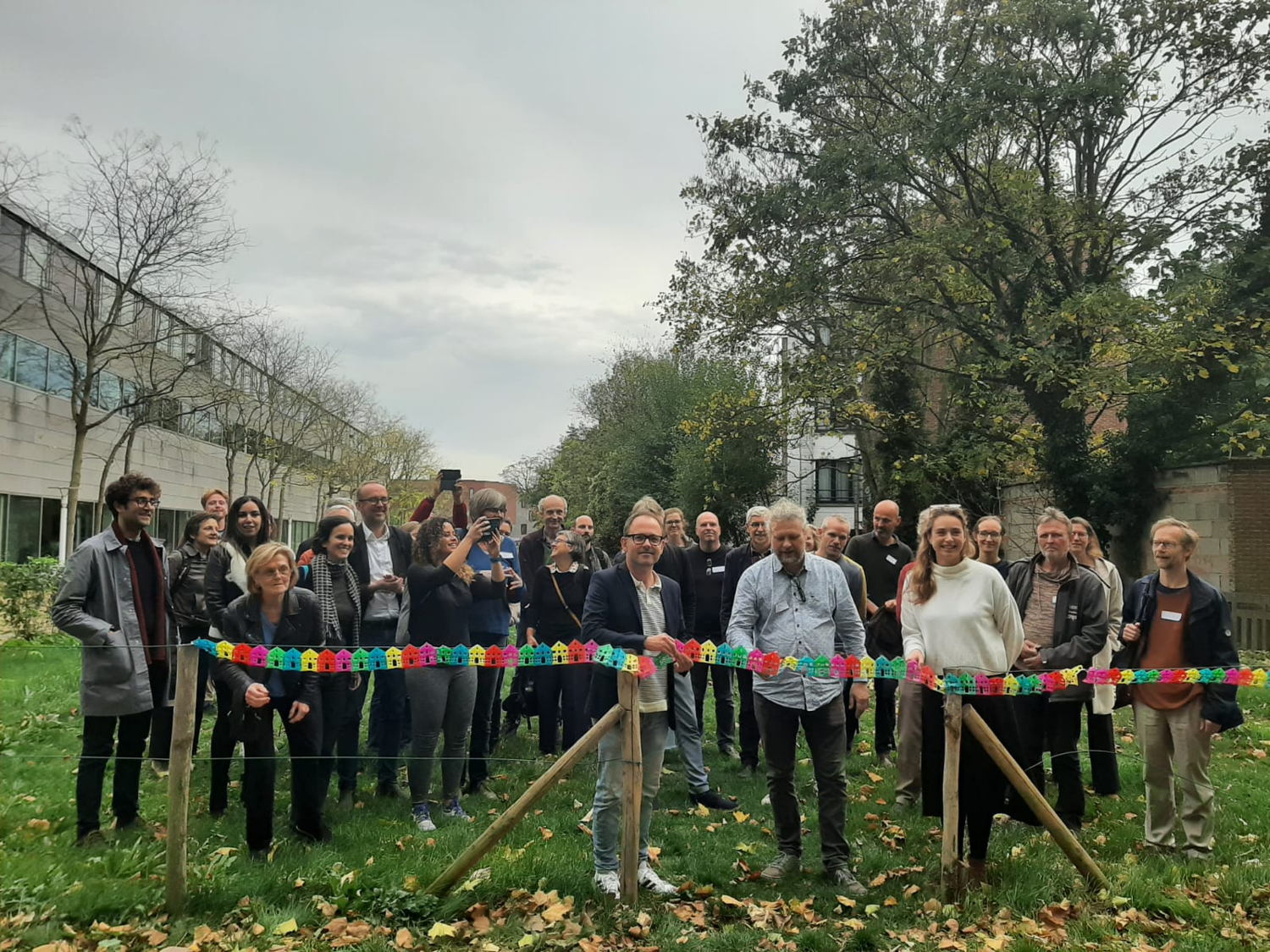 David Dessers, Wouter Nilis (voorzitter CLT Leuven) en Hanne Verstreken (coördinator CLT Leuven)