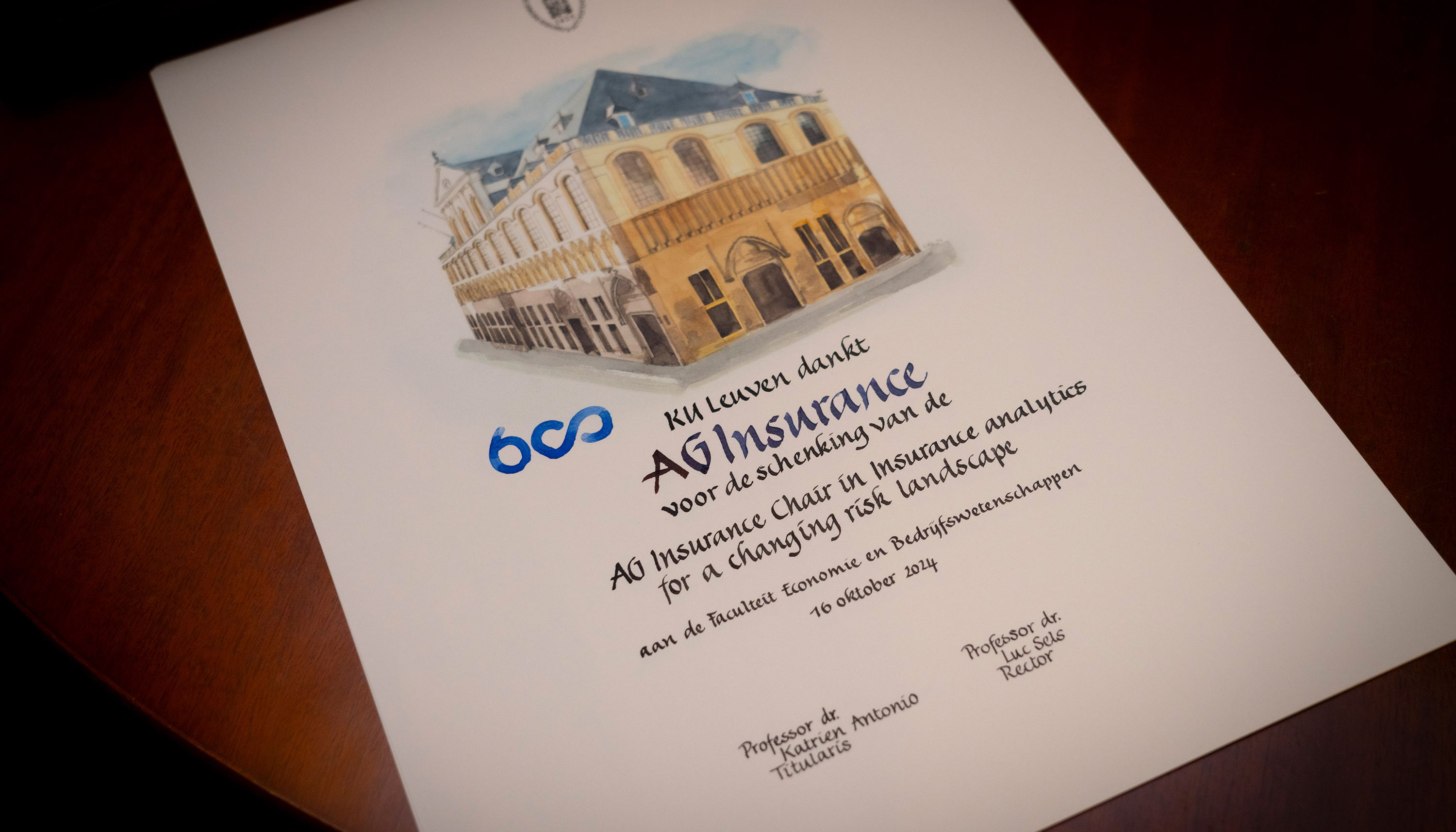 Inauguration d’une nouvelle chaire de la KU Leuven et d’AG Insurance