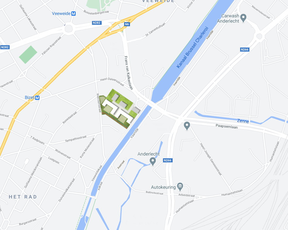 l'emplacement du nouveau site (source Google Maps)