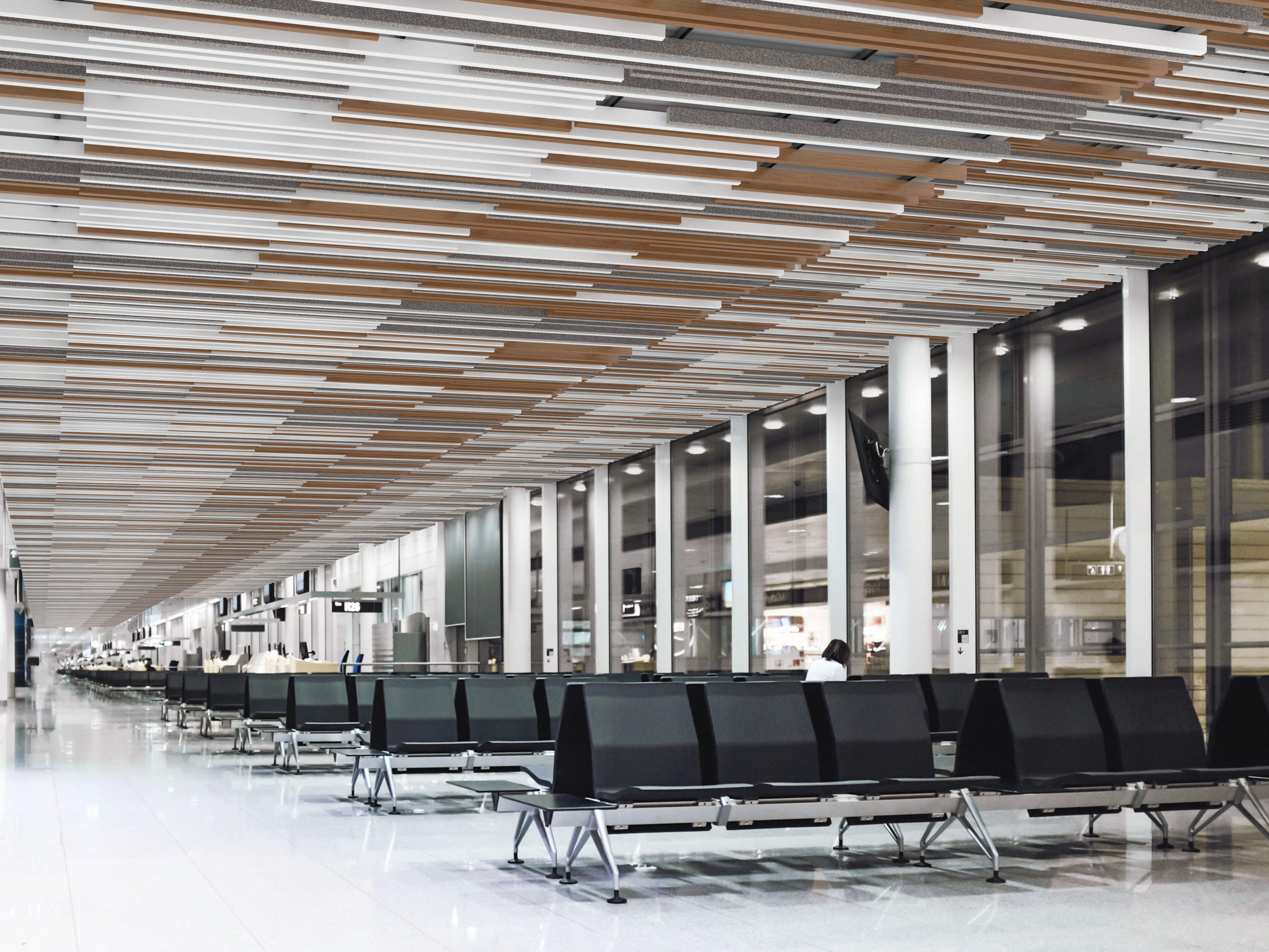 Le nouveau système d'accrochage Combi-Line de Hunter Douglas vous permet de combiner des panneaux pour enrichir votre design