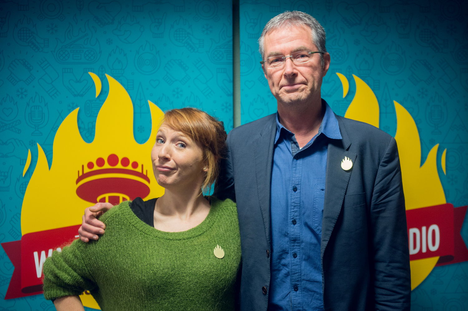 Linde Merckpoel (Studio Brussel) & Jan Hautekiet (Radio 1) - (c) VRT/Jokko