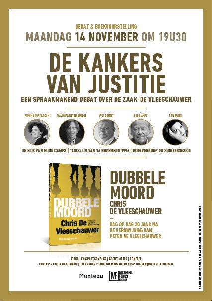 Uitnodiging debat 'De Kankers van Justitie' - 14 november 2016