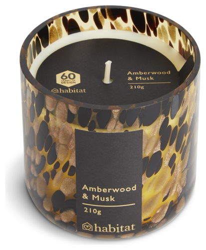 Habitat 60 Amber Wood and Musk Candle, £12