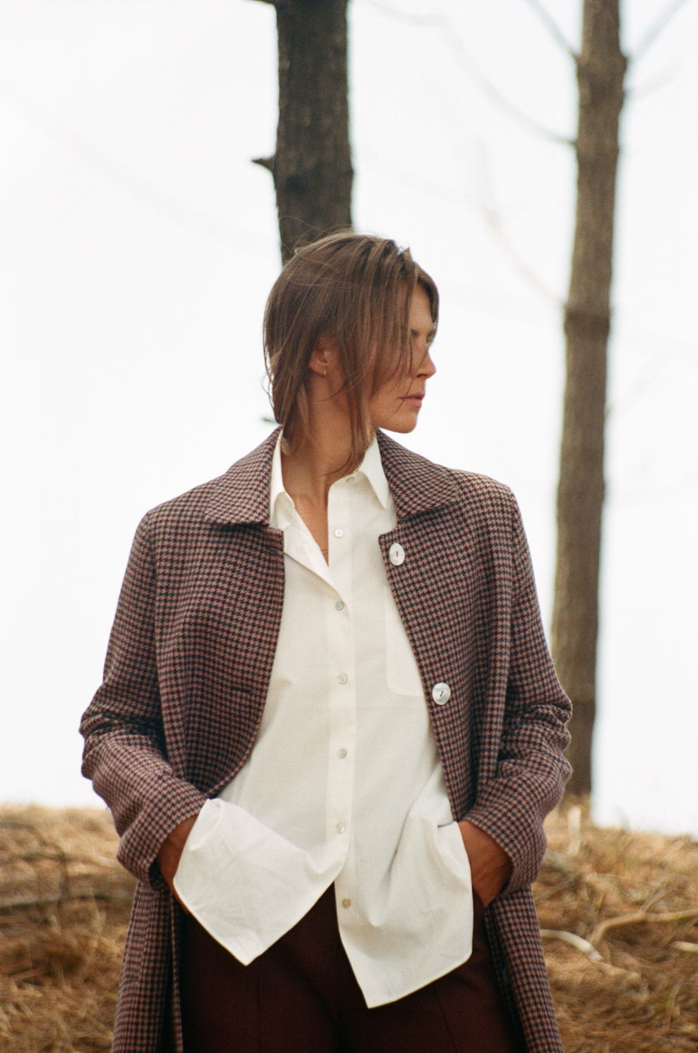 Mardi Editions_Manteau Vic - Laine Pied de poule rose_415€